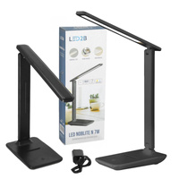 Lampka Biurkowa Stołowa LED 7W 460lm CCT 120° Czarna Noblite Kobi