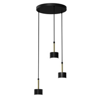 Lampa Wisząca Sufitowa ARENA Czarna Złota 3xGX53 Milagro