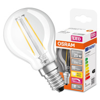 Żarówka LED P45 Kulka E14 2.8W = 25W 250lm 2700K Ciepła 320° Ściemnialna Retrofit Filament CLASSIC Osram