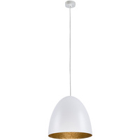 Lampa Sufitowa EGG M 9021 Nowodvorski Biało-Złota E27 Wisząca Tuba Stal ?39 cm Nowoczesna