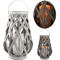 Lampa Ogrodowa LED Latarenka Solarna Wisząca Lampion 45cm IP44 Szara