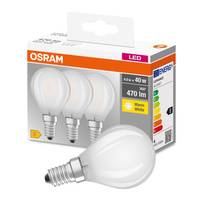 3PAK Żarówka LED E14 P45 4W = 40W 470lm 2700K Ciepła OSRAM Base