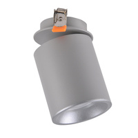 Oprawa Sufitowa Podtynkowa HARON GU10 Tuba Spot Ruchoma Okrągła Szara GOLDLUX