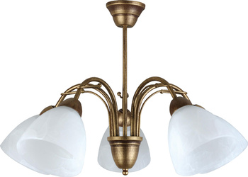 Żyrandol lampa wisząca sufitowa Klara 5xE27 Metal i szkło Lampex styl klasyczny
