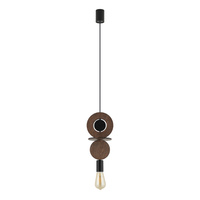 Lampa Sufitowa Wisząca E27 Czarna Drewno Skandynawska DROPS WOOD C 11175 Nowodvorski