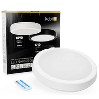 Plafon LED Łazienkowy Sufitowy Natynkowy 18W 1890lm 4000K 120° z Czujnikiem Ruchu i Zmierzchu Biały IP65 Nairos Kobi