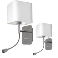 Lampa Ścienna Kinkiet NAPOLI Biała Chrom 1xE27 + 1W LED Milagro