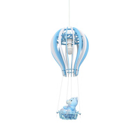 Lampa wisząca BALONIK 1xE27 60W Dziecięca Balonik Miś Niebieska MLP6427 Milagro Metal + Drewno