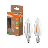2x Żarówka LED B35 Świeczka E14 2.2W = 40W 470lm 2700K Ciepła 320° 214lm/W CLASSIC ENERGY EFFICIENCY Osram