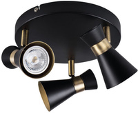 Oprawa Lampa Sufitowa MILENO 3x GU10 Czarny Złoty Kanlux