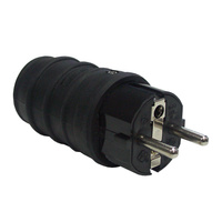 Wtyczka Gumowa 230V IP44 Hermetyczna Czarna Uziemienie IP44 GRIP Kanlux