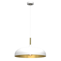 Lampa Wisząca Sufitowa LINCOLN Biała Złota 1xE27 45cm Milagro
