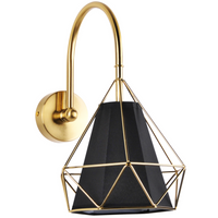 Kinkiet Ścienny Lampa HIRA 1x E27 Czarna Złota GOLDLUX (Polux)