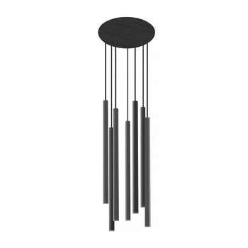 Lampa Sufitowa LASER 8920 Nowodvorski Czarna 7xG9 Wisząca Stal ?30 cm Minimalistyczna