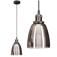 Lampa Wisząca Grafitowa Lustrzana E27 Sufitowa Zwis Szklany Klosz Loftowa
