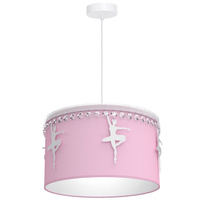 Lampa wisząca BALETNICA 1xE27 Dziewczęca Baletnica Różowa MLP4974 Milagro Metal + Tkanina + Kryształki