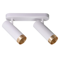 Oprawa Ścienno-Sufitowa Reflektor Punktowy 2x GU10 Biała Złota FADO Sanico Goldlux