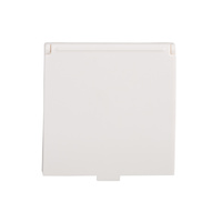 Gniazdo Sieciowe Zasilające z Klapką Ochrona Styków 16A Uziemienie Kwadratowe Białe BIURO Kanlux