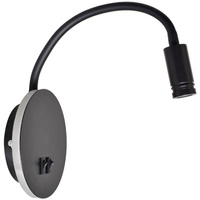 Lampka nocna ścienna LED USB czarna 8W +2W MiLAGRO BASE