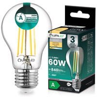 Żarówka LED E27 A60 3,8W 840lm = 60W 2700K Ciepła 360° Filament KLASA A LUMILED