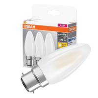 3x Żarówka LED B35 Świeczka B22d 4W = 40W 470lm 2700K Ciepła 300° BASE Osram