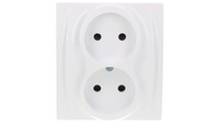 LOGO Gniazdo podwójne b/u biały LGP-2p