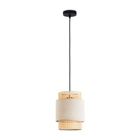 Lampa Sufitowa Wisząca BOHO NATURE Zwis Rattanowa Czarno-Beżowa Styl Boho E27 6300 TK Lighting