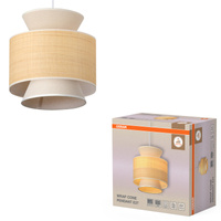 Lampa Sufitowa Wisząca Dekoracyjna Zwis E27 Beżowa Raffia Decor Wrap Osram