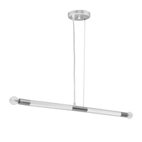 Lampa wisząca BASTONE 2xE14 Prosta Forma Minimalistyczna Biała Chrom MLP6566 Milagro Metal