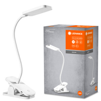 Lampa Stołowa Biurkowa LED Klips Regulowana 5.2W 80lm 4000K Neutralna Ściemnialna Bateryjna Biały Panan Ledvance