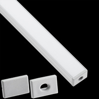 Profil Aluminiowy Anodowany do LED KM33 Srebrny Natynkowy 2m + Przesłona mleczna + Zaślepki