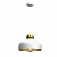 Lampa Wisząca Sufitowa HARALD Złota Biała 1xE27 Milagro