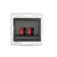 Gniazdo Audio Głośnikowe Podwójne Kwadratowe Grafitowe LOGI Kanlux