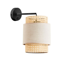 Lampa Ścienna Kinkiet BOHO NATURE Rattanowa Czarno-Beżowa Styl Boho E27 6302 TK Lighting