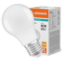 Żarówka LED A60 E27 4.9W = 40W 470lm 2700K Ciepła Biała LEDVANCE
