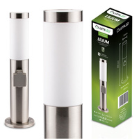 Lampa Ogrodowa Zewnętrzna E27 INOX SŁUPEK 45cm z Gniazdem 230V Lilium LUMILED