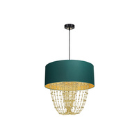 Lampa wisząca ALMERIA 1xE27 Elegancka Sznury Korali Zielona MLP6452 Milagro Metal + Tworzywo sztuczne+ Tkanina