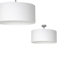 Lampa Sufitowa CASINO 1xE27 Biała Chrom Abażur Milagro