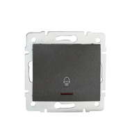 Łącznik Zwierny do Dzwonka Podświetlany 10A Kwadratowy Grafitowy LOGI Kanlux