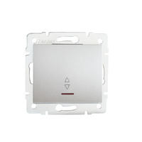 Łącznik Zwierny Schodowy Podświetlany 10A Kwadratowy Srebrny LOGI Kanlux