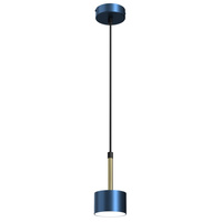 Lampa Wisząca Sufitowa ARENA Niebieska Złota 1xGX53 Milagro