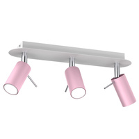 Lampa Sufitowa PRESTON Różowa Biała 3x mini GU10 Milagro