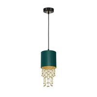 Lampa wisząca ALMERIA 1xE27 Elegancka Sznury Korali Zielona MLP6449 Milagro Metal + Tworzywo sztuczne+ Tkanina
