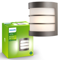 Kinkiet Ogrodowy Lampa Elewacyjna Zewnętrzna E27 IP44 Antracyt Calgary Philips
