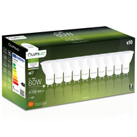 Zestaw 10x Żarówka LED GU10 8W = 80W 720lm 4000K Neutralna 120° LUMILED