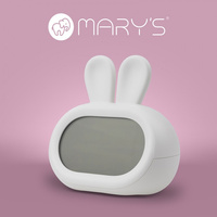 Zegar Elektroniczny dla Dzieci BUDZIK Szary USB Akumulatorowy 1200mAh KRÓLIK MARY'S