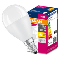 Żarówka LED P45 Kulka E14 6.5W = 60W 806lm 3000K Ciepła 180° VALUE CLASSIC Osram