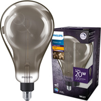 Żarówka LED E27 A160 6.5W = 20W 200lm 1800K Ciepła 300° FILAMENT Vintage Dymiona Ściemnialna Decorative Philips