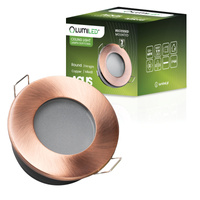 Oprawa Halogenowa Podtynkowa Wpuszczana LED MR16 Okrągła Miedziana AQUS Lumiled