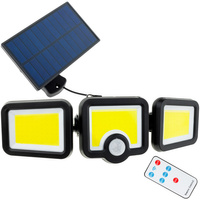 Naświetlacz solarny lampa 3 COB LED 6500K Zimna czujnik ruchu i zmierzchu IP44 + Pilot